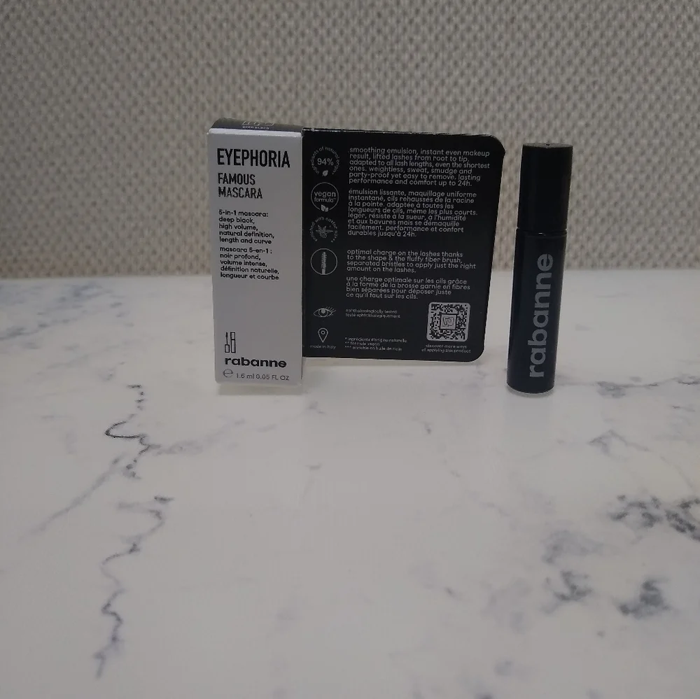 Paco Rabanne EYEPHORIA Famous Mascara 5-In-1 DEEP BLACK Mascara Mini 0.05 oz New